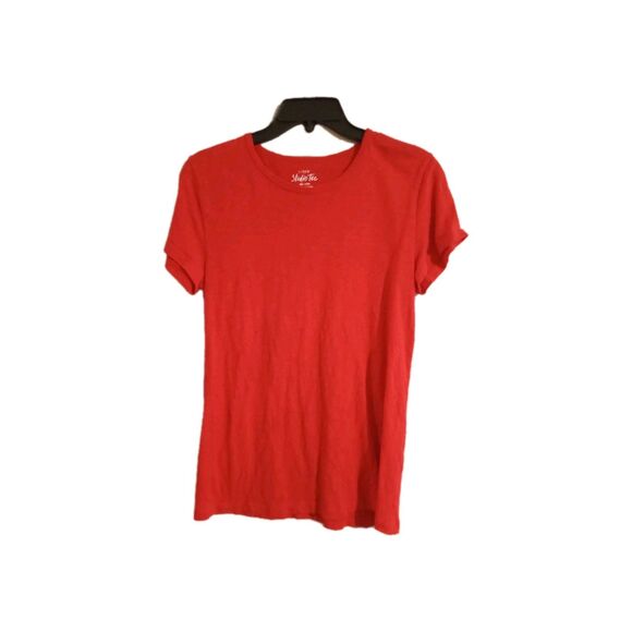 J Crew Studio Tee T-Shirt Womens Size Small Short Sleeve Red Solid - Picture 1 of 3